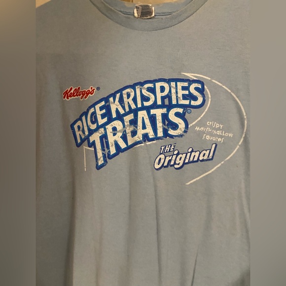 Vintage Rice Krispies Treats Kellogg’s Promo Baby Blue T-Shirt Size X-Large - Picture 3 of 6